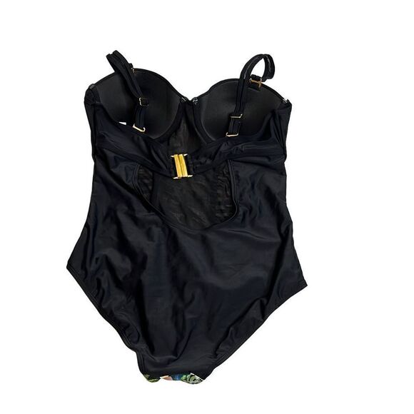 Meet.curve black and floral one piece swimsuit size L - Picture 5 of 16